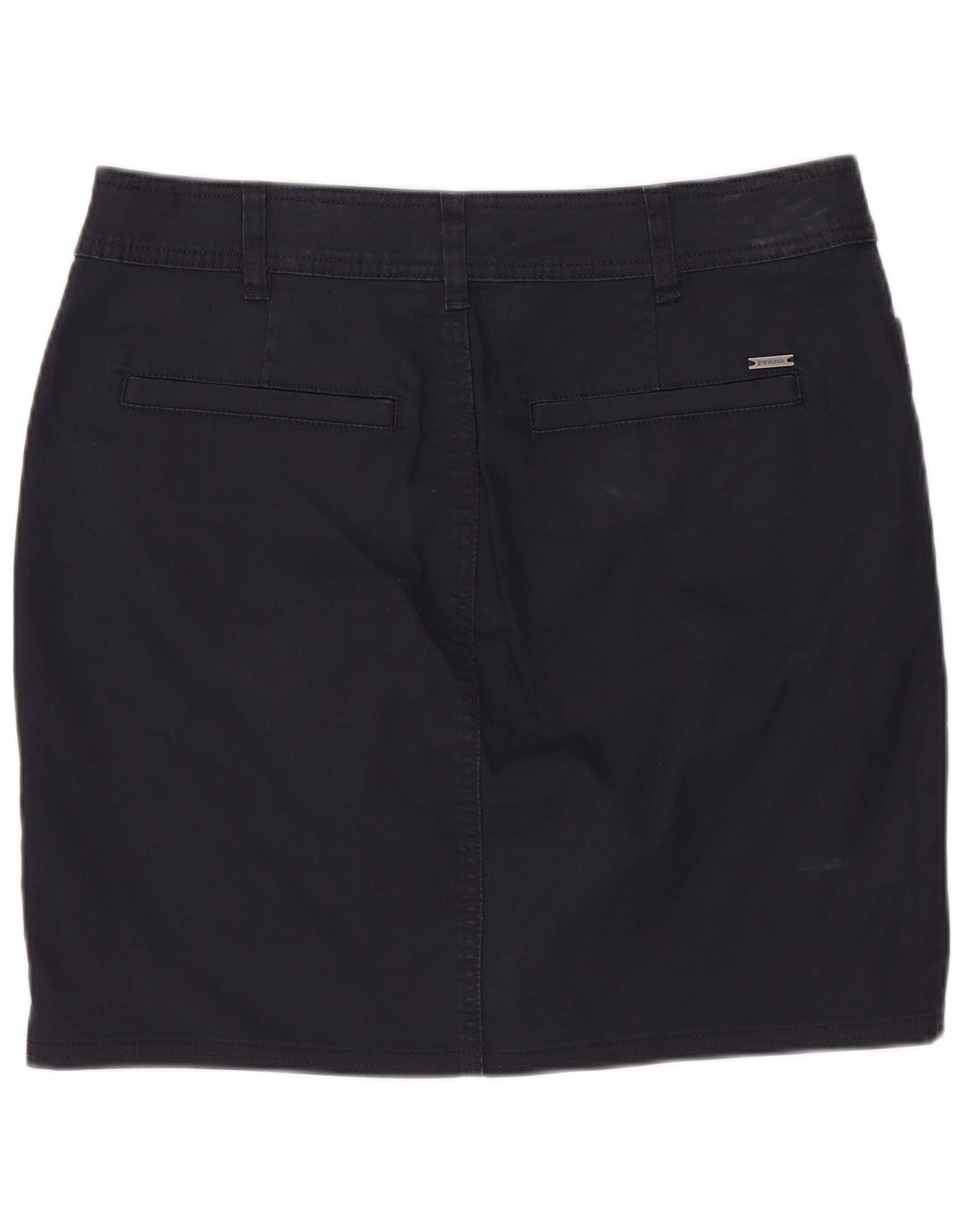 Minissaia feminina PRANA EUA 10 grande W32 algodão azul marinho