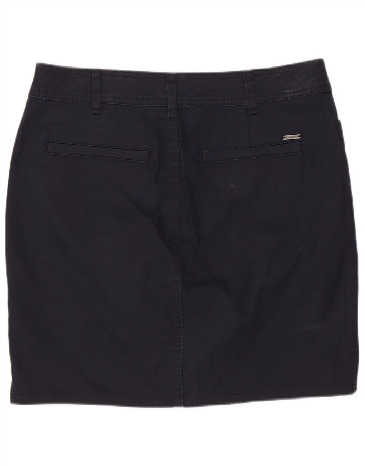 Minissaia feminina PRANA EUA 10 grande W32 algodão azul marinho