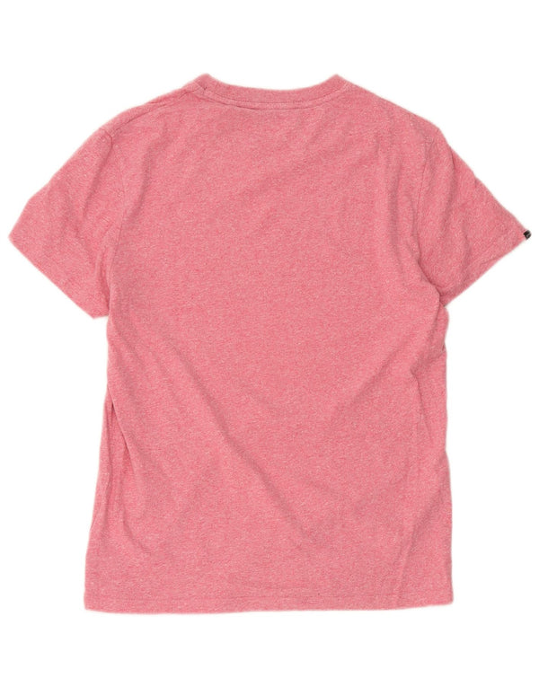 Camiseta masculina Superdry Top médio algodão manchado rosa