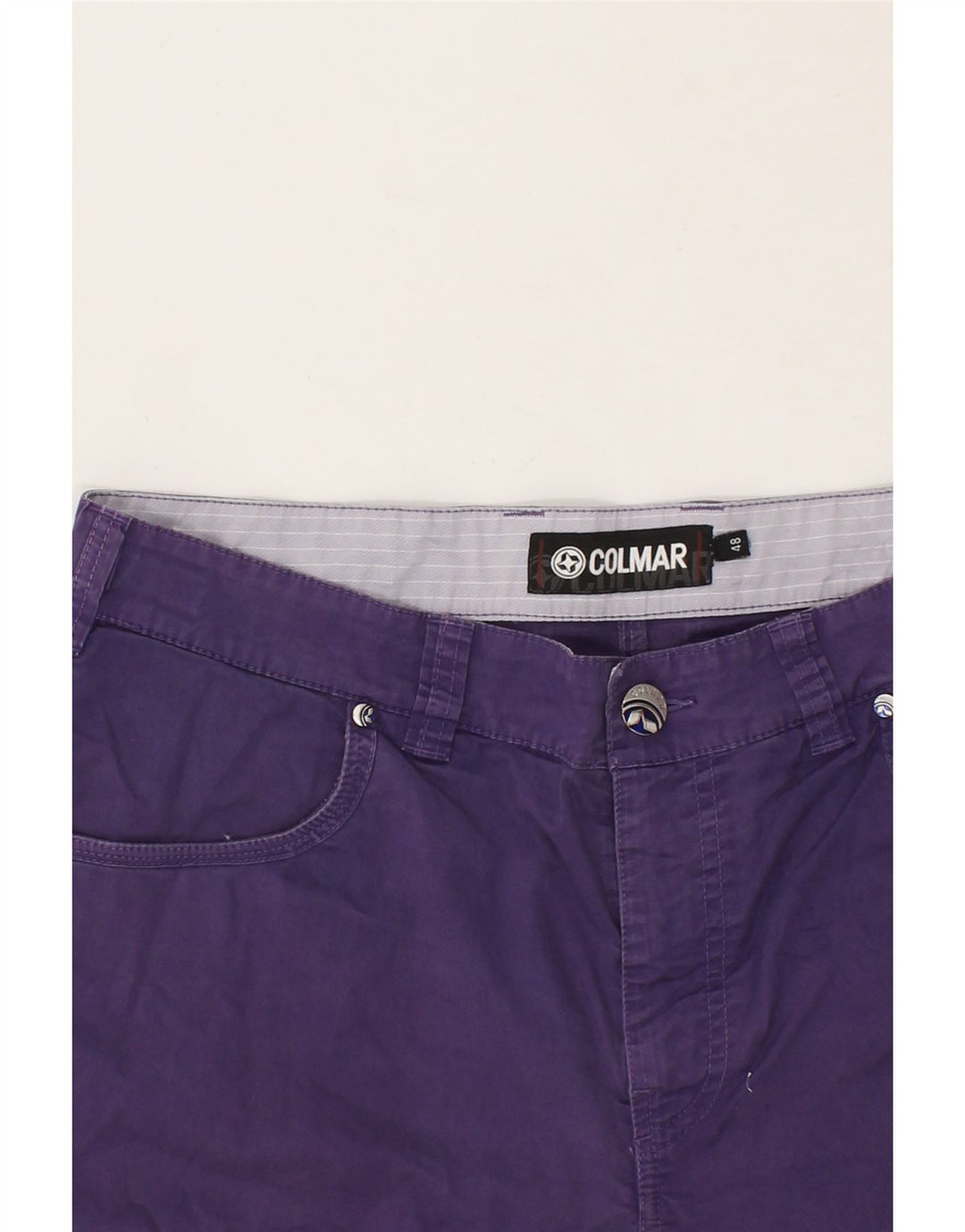 COLMAR Mens Casual Shorts IT 48 Medium W37 Purple Cotton Vintage Colmar and Second-Hand Colmar from Messina Hembry 