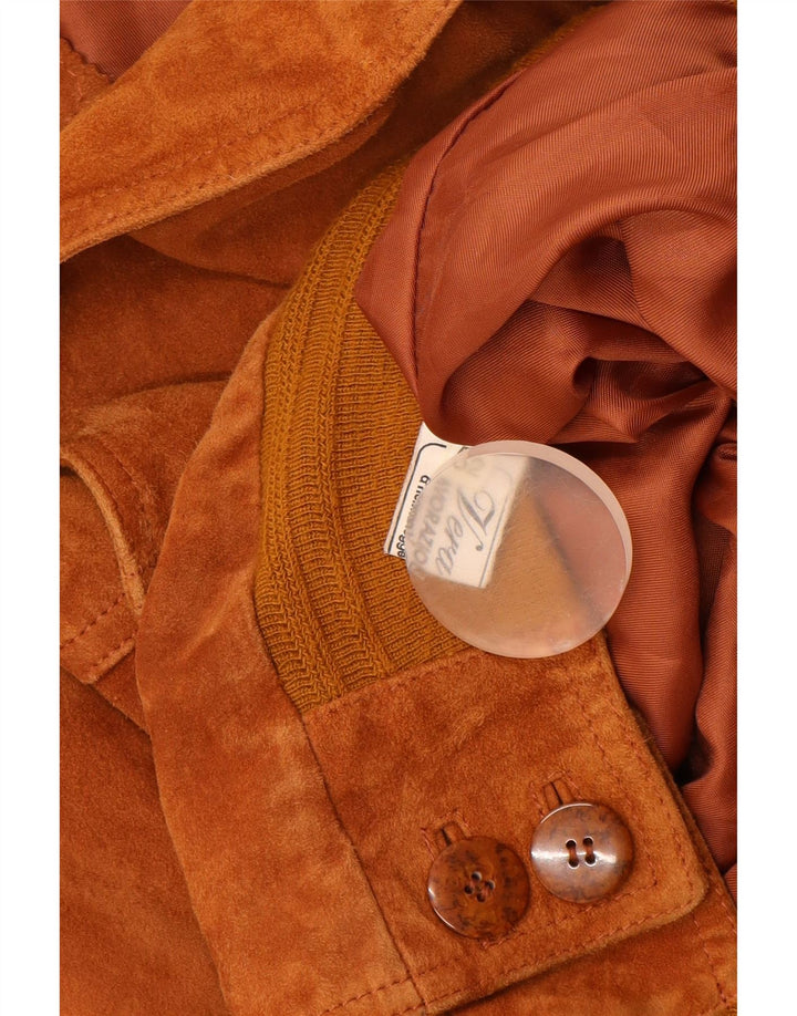 Jaqueta bomber masculina VINTAGE de camurça IT 52 XL couro bege