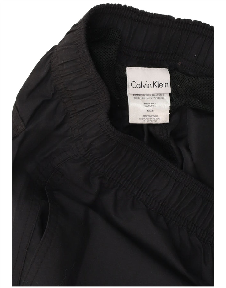 Shorts de natação masculino Calvin Klein gráfico médio preto poliéster