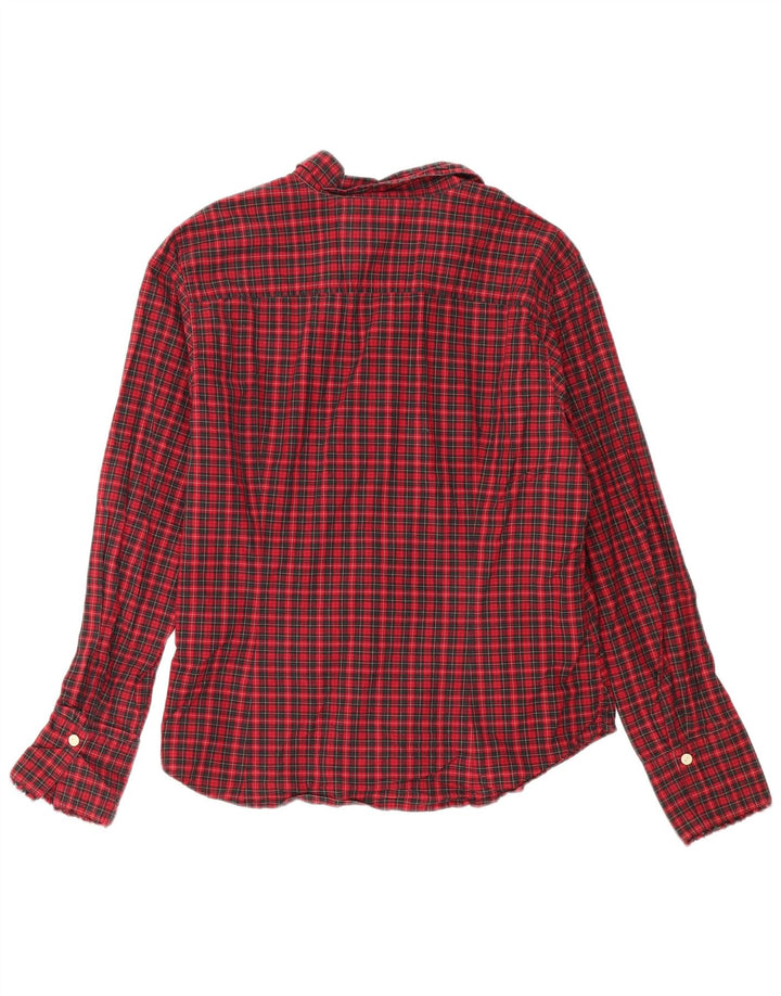 Camisa feminina de flanela Eddie Bauer Reino Unido 16 grande algodão xadrez vermelho