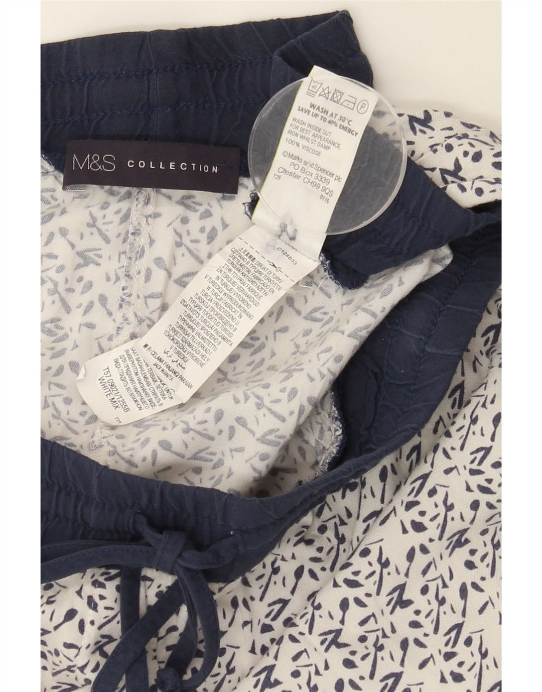Calça de treino feminina MARKS & SPENCER UK 12 médio branco