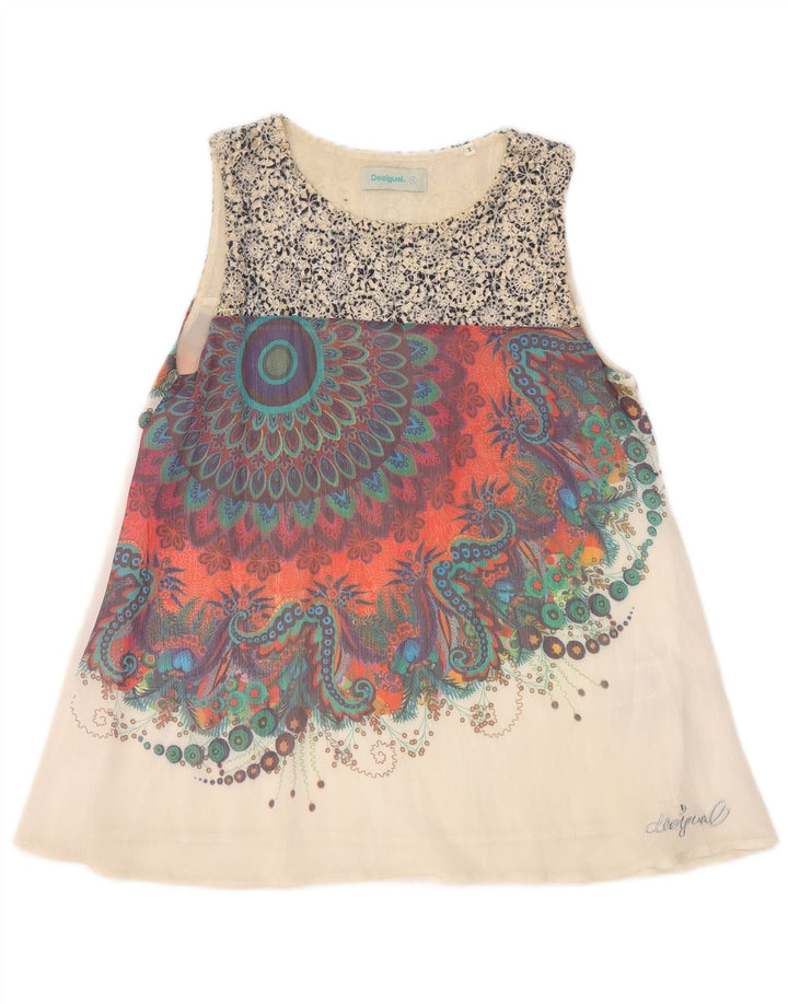 Blusa feminina DESIGUAL com estampa gráfica UK 10 pequena paisley multicolorida
