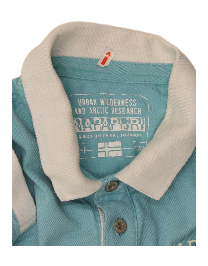 Camisa polo masculina NAPAPIJRI XL azul colorblock algodão