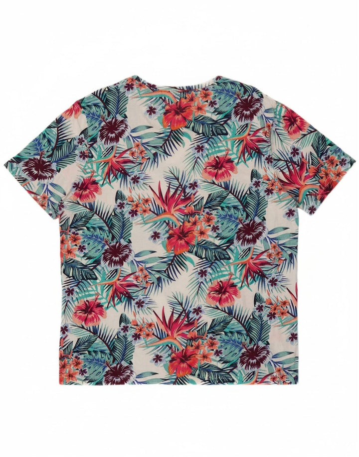 JACK & JONES Mens T-Shirt Top 2XL Multicoloured Floral Cotton Vintage Jack & Jones and Second-Hand Jack & Jones from Messina Hembry 