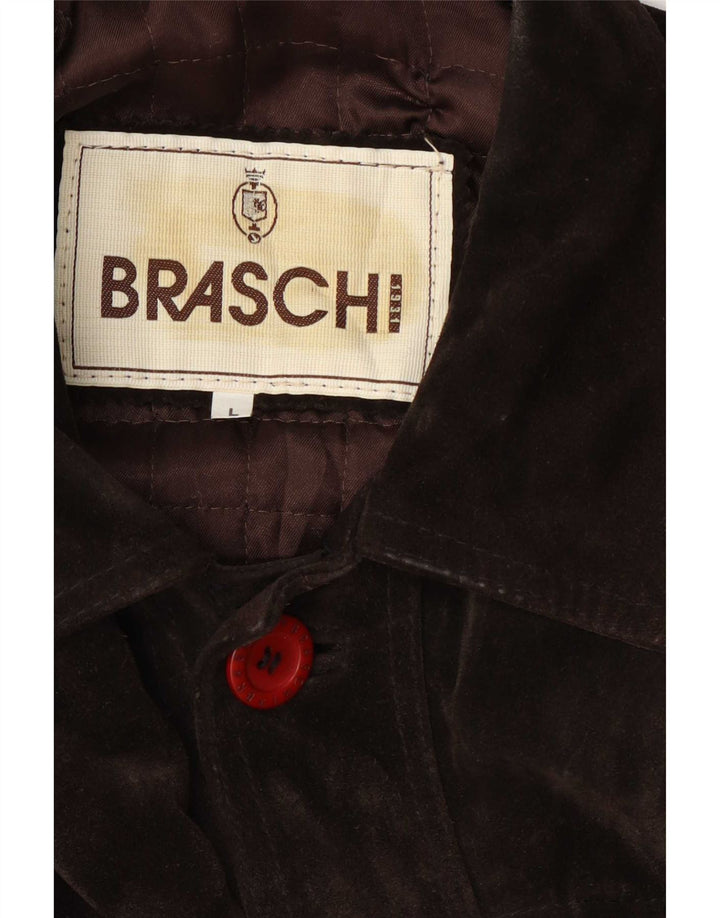 Jaqueta masculina de camurça Braschi UK 40 grande marrom