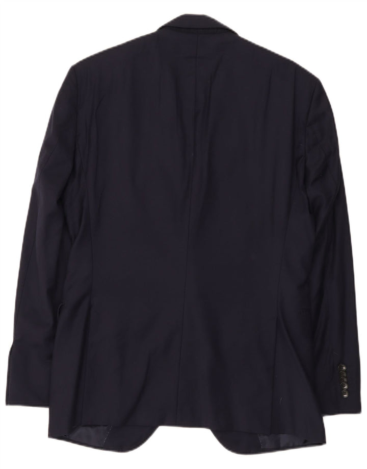 Jaqueta blazer masculina Hugo Boss sob medida de 2 botões Reino Unido 36 pequena azul marinho