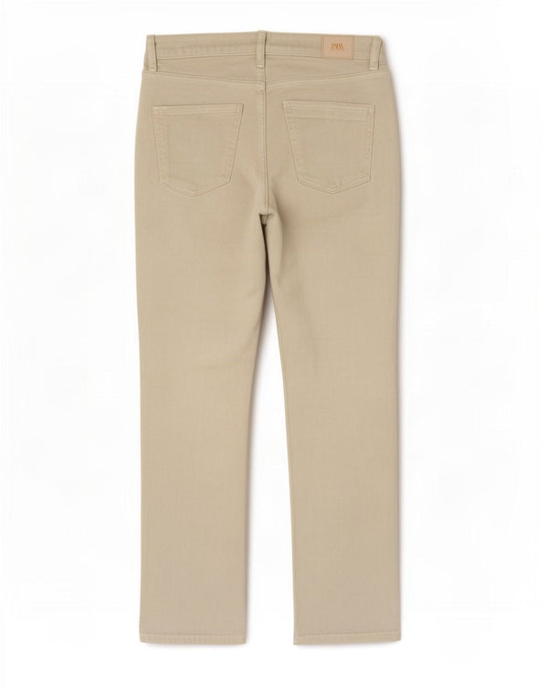 Calça jeans reta feminina Zara EU 36 XS W26 L29 bege