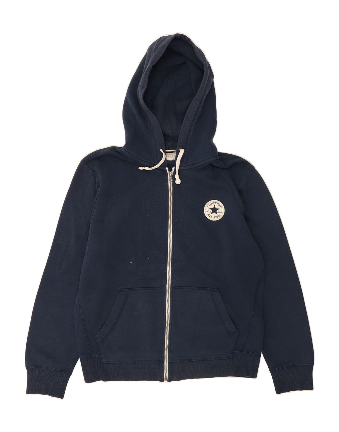 CONVERSE Mens Zip Hoodie Sweater Small Navy Blue Polyester Vintage Converse and Second-Hand Converse from Messina Hembry 