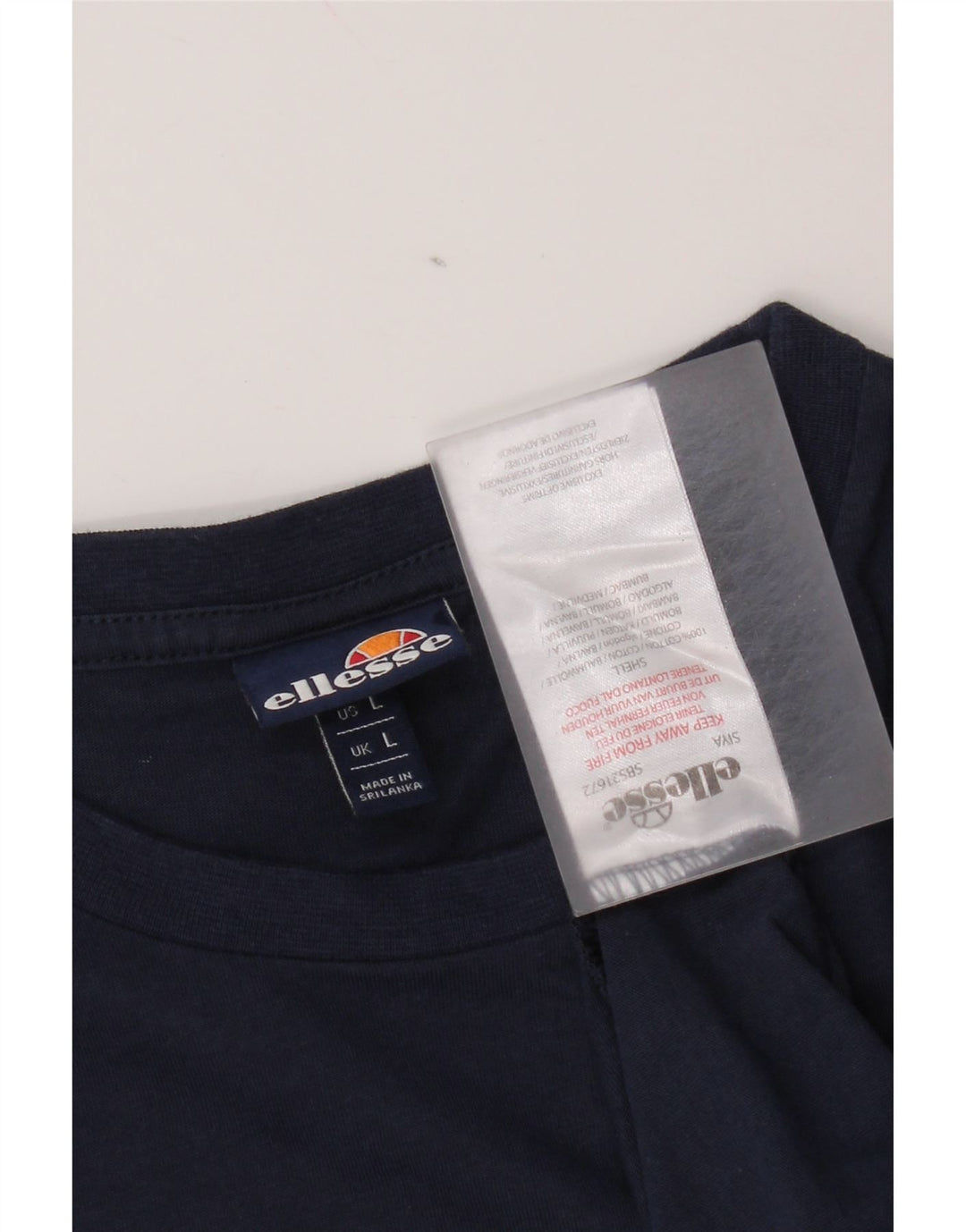 Ellesse Camiseta masculina gráfica top grande algodão azul marinho