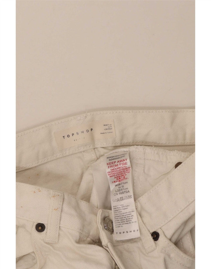 Shorts jeans feminino Topshop W28 poliéster branco médio