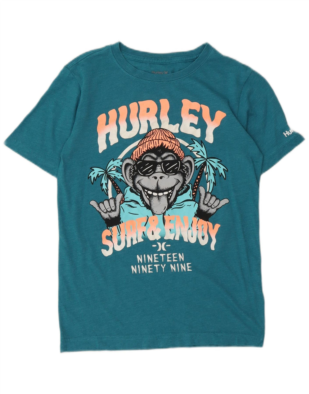 Camiseta Hurley Boys Graphic 10-11 Anos Algodão Azul Médio