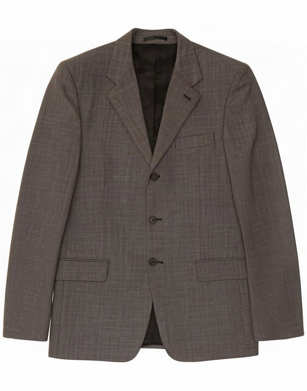 Cacharel Mens 3 Button Blazer Jacket IT 50 Large Gray Chevron Viscose