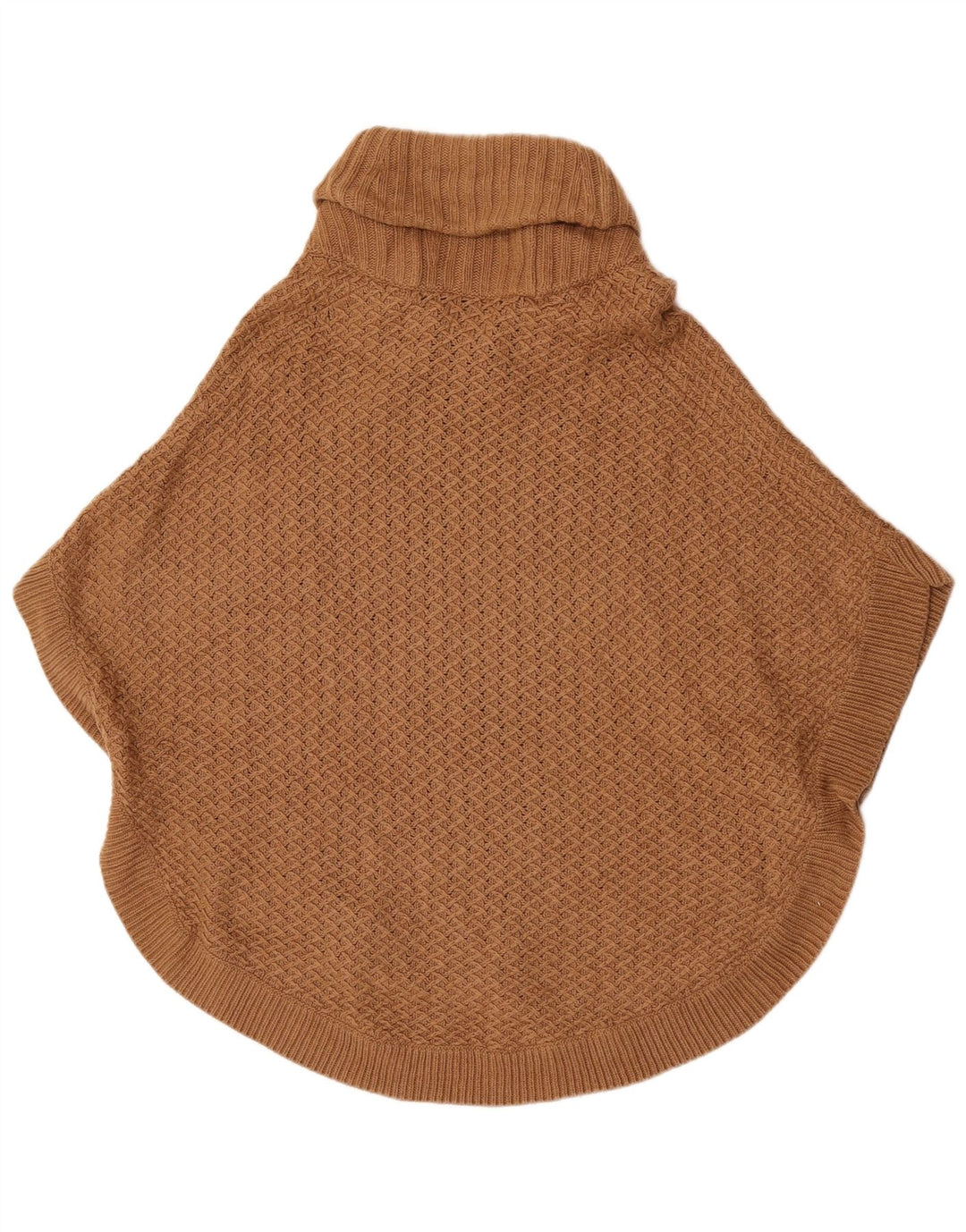 Massimo Dutti Poncho Jumper feminino US 8 lã marrom médio