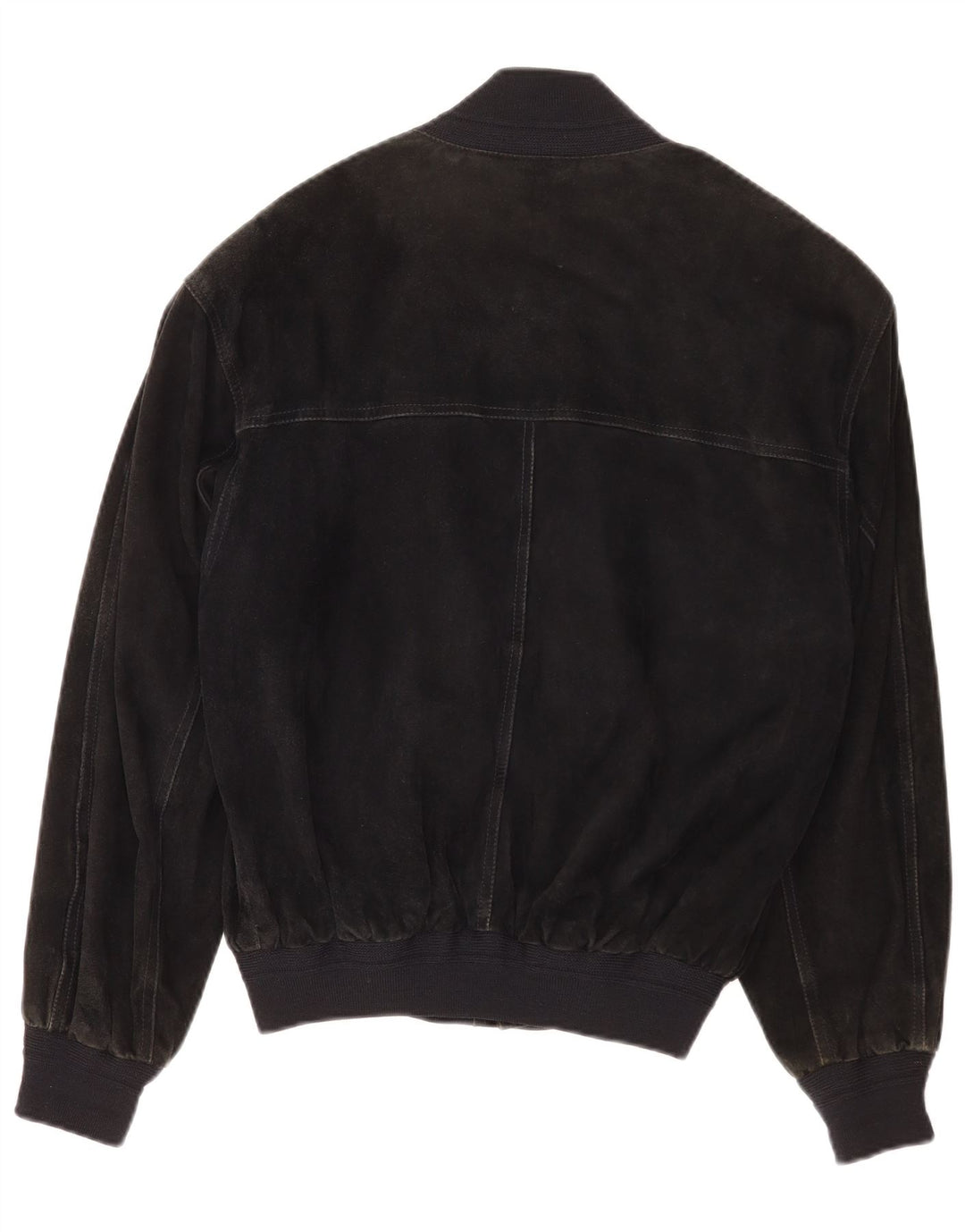 Jaqueta bomber masculina vintage de camurça IT 48 couro preto médio