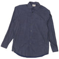 Camisa masculina Calvin Klein Regular Fit tamanho 15 1/2 médio azul marinho manchado