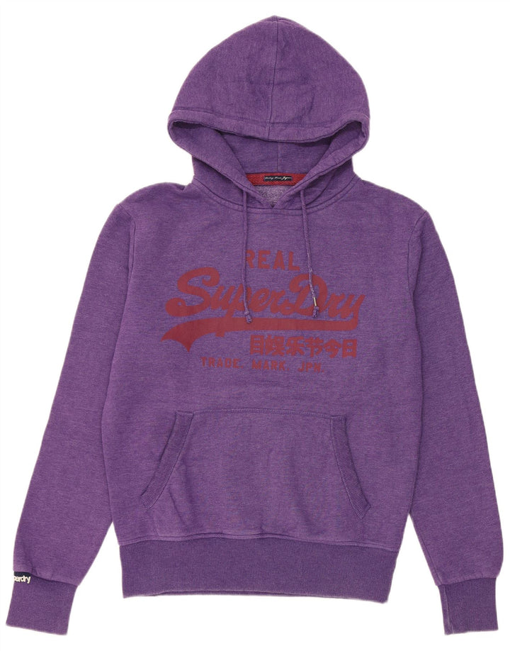 Superdry moletom com capuz masculino gráfico médio algodão roxo