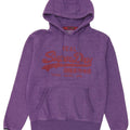 Superdry moletom com capuz masculino gráfico médio algodão roxo