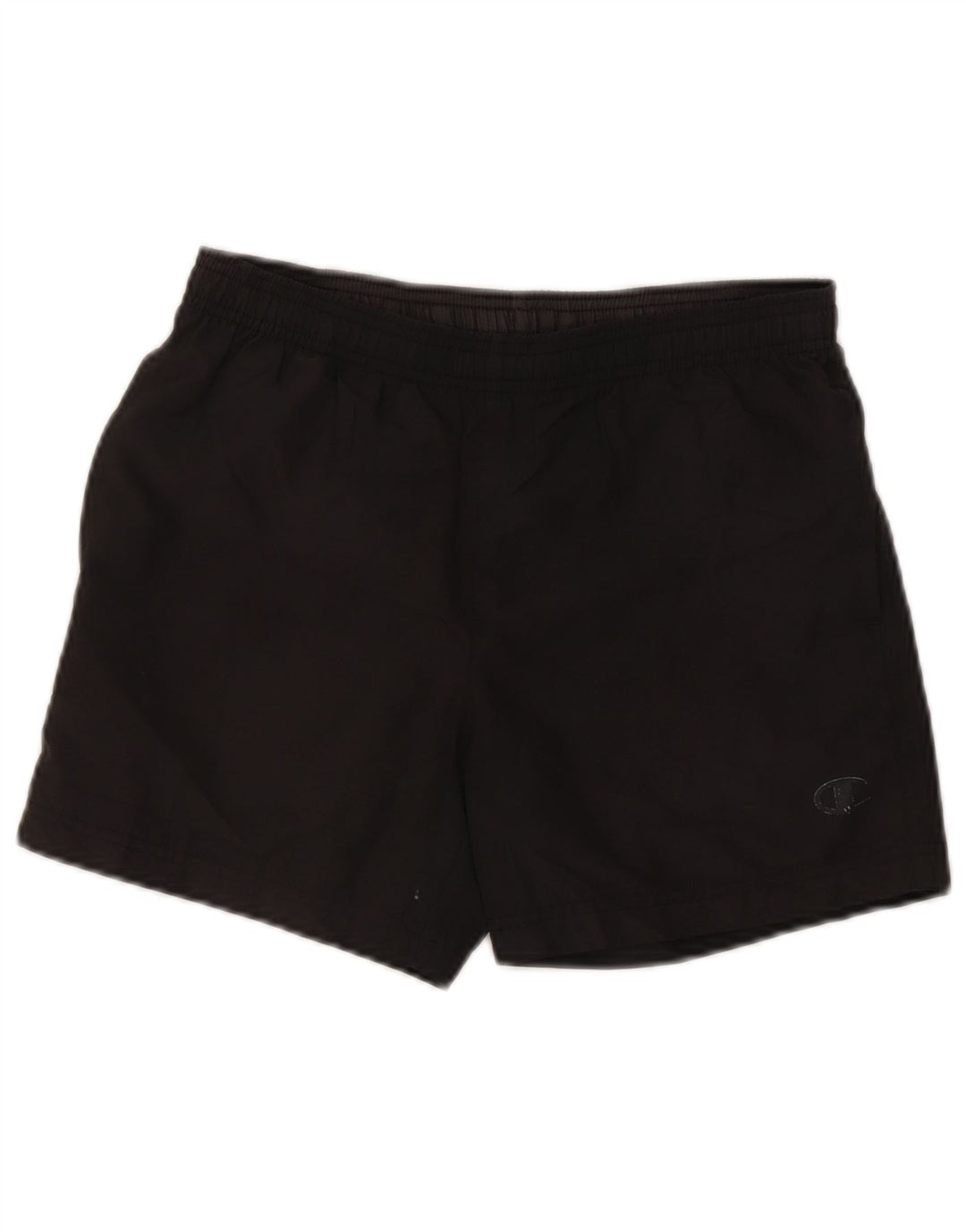 Shorts esportivos femininos Champion UK 8 pequeno poliéster preto