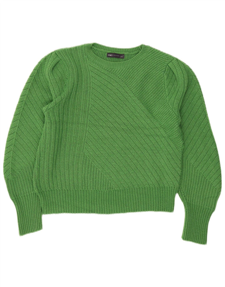 Suéter feminino Marks & Spencer com gola canoa Reino Unido 12 verde médio