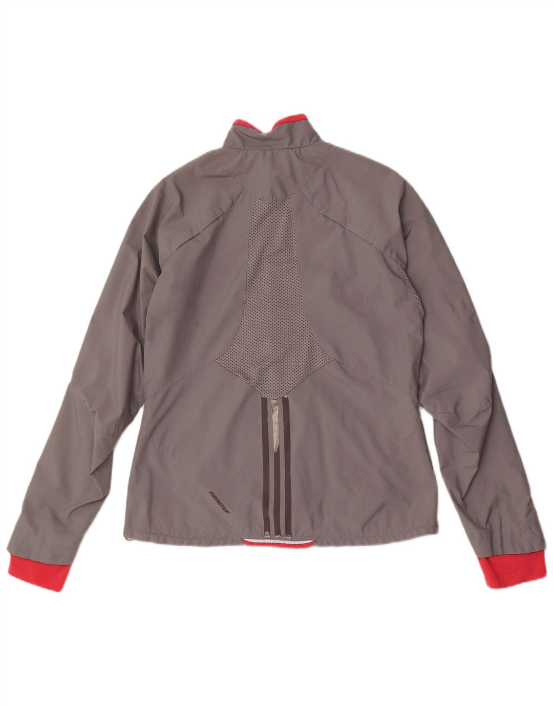 Adidas Womens Tracksuit Top Jacket UK 16 Grande Cinza Colourblock Poliéster