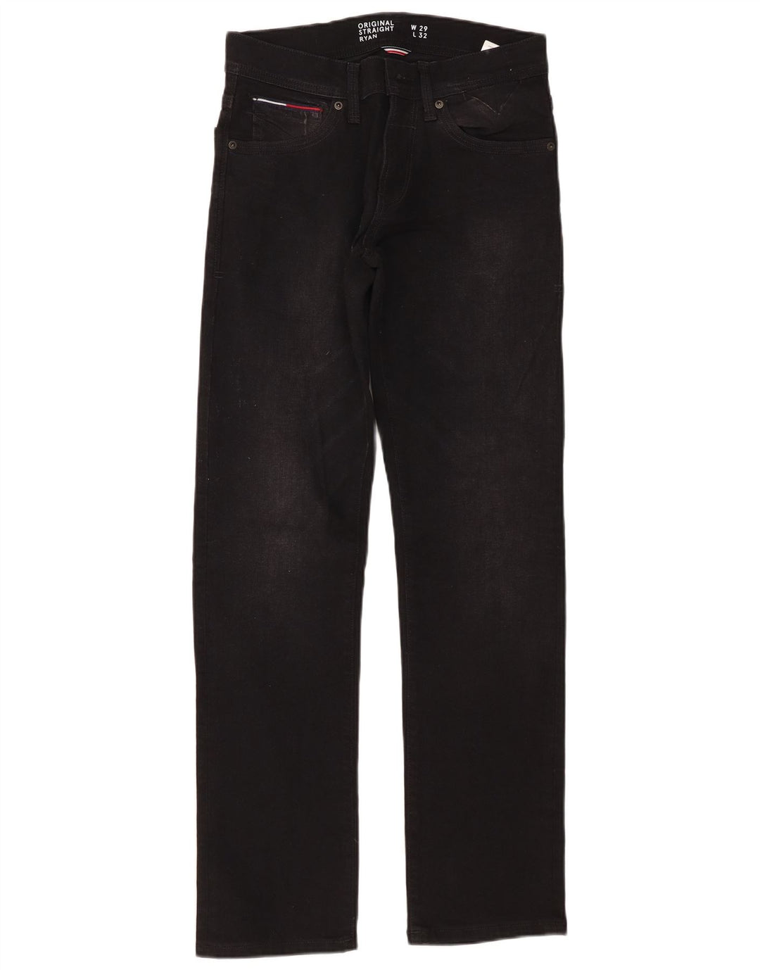 TOMMY HILFIGER Masculino Ryan Straight Jeans W29 L32 Algodão Preto