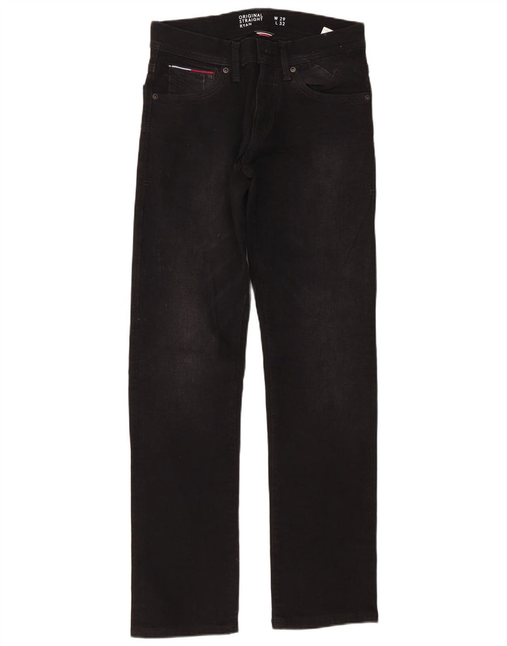 TOMMY HILFIGER Masculino Ryan Straight Jeans W29 L32 Algodão Preto