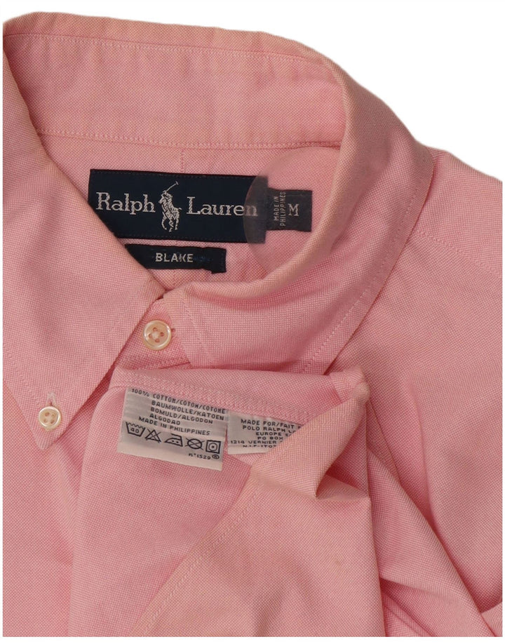 Camisa masculina Ralph Lauren Blake manga curta algodão rosa médio