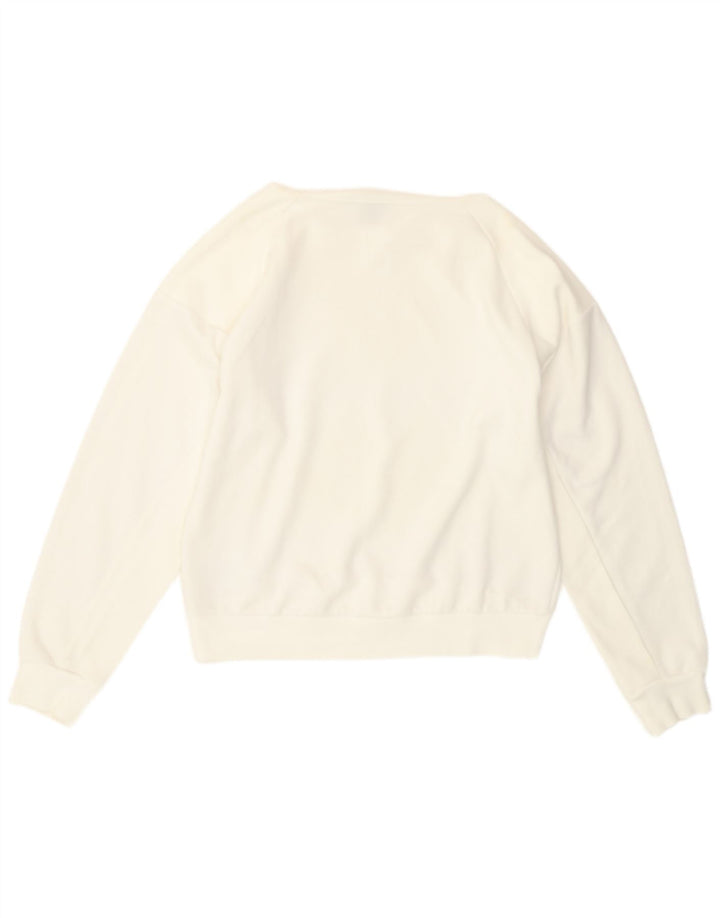 Puma Womens Loose Fit Moletom Jumper UK 10 Pequeno Branco
