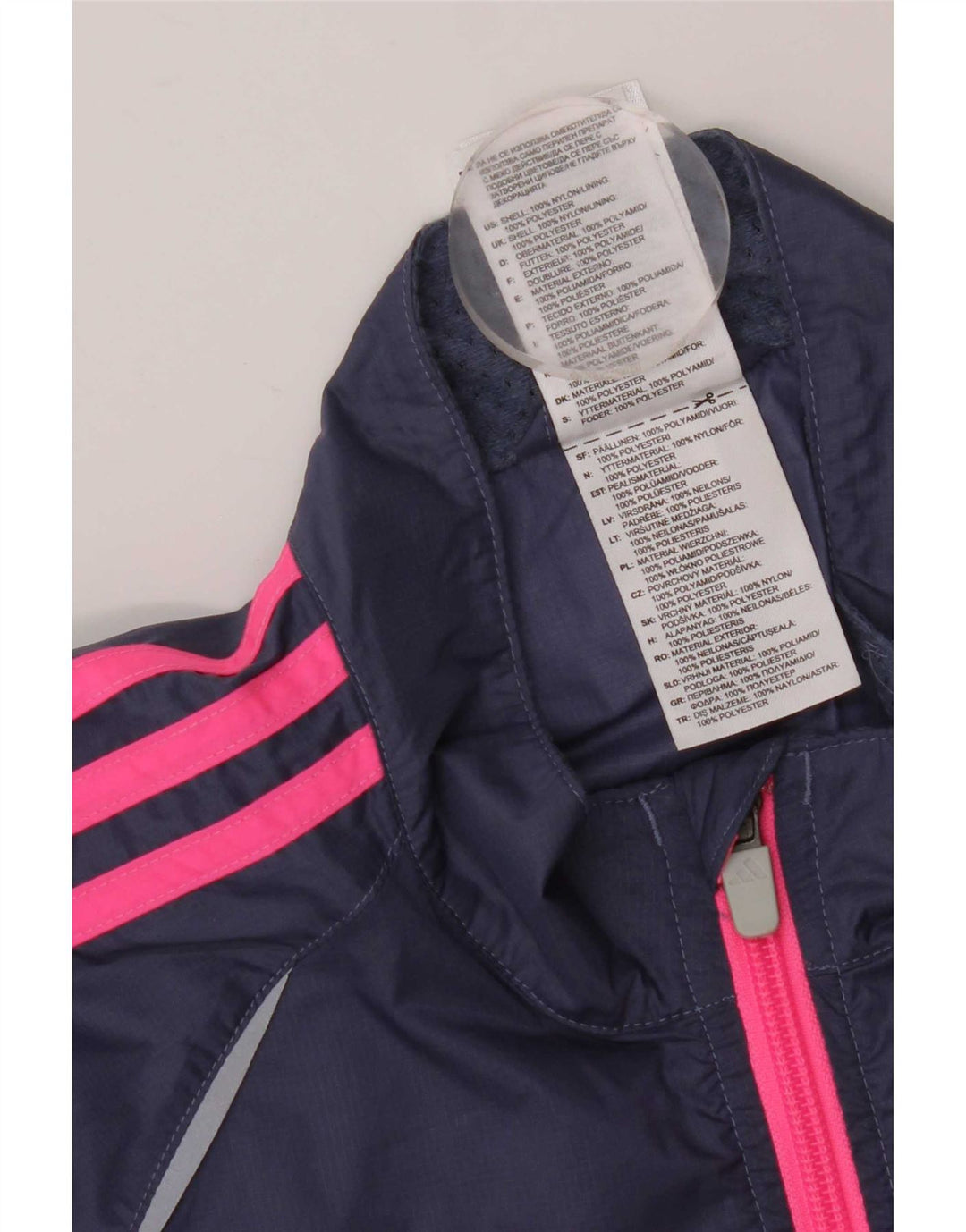 Adidas Womens Tracksuit Top Jacket UK 16 Grande Azul Marinho Nylon