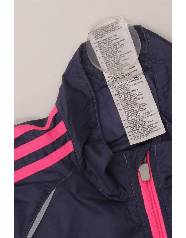 Adidas Womens Tracksuit Top Jacket UK 16 Grande Azul Marinho Nylon