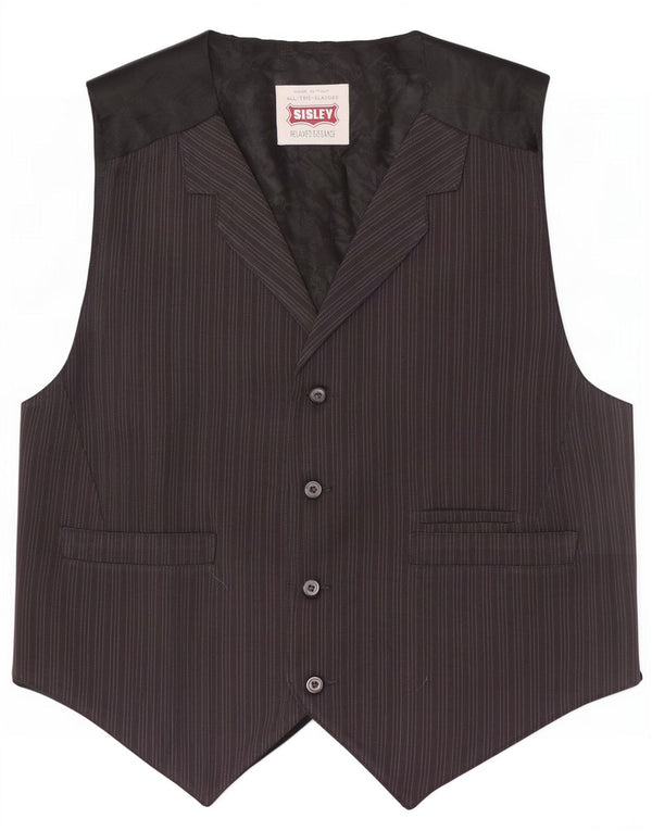 Colete masculino Sisley grande viscose listrada preta