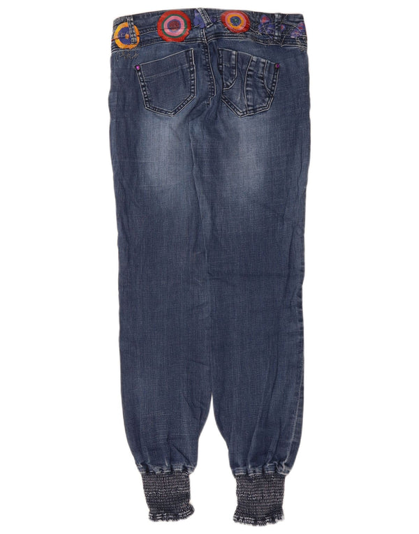 Desigual Calça Jeans Feminina Rainbow Joggers Reta W28 L30 Azul Geométrica