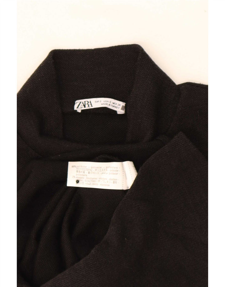 Colete feminino Zara UK 10 pequeno poliéster preto