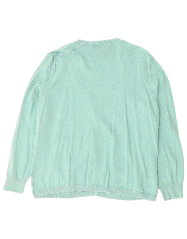 Suéter cardigã feminino EDDIE BAUER UK 20 2XL algodão verde