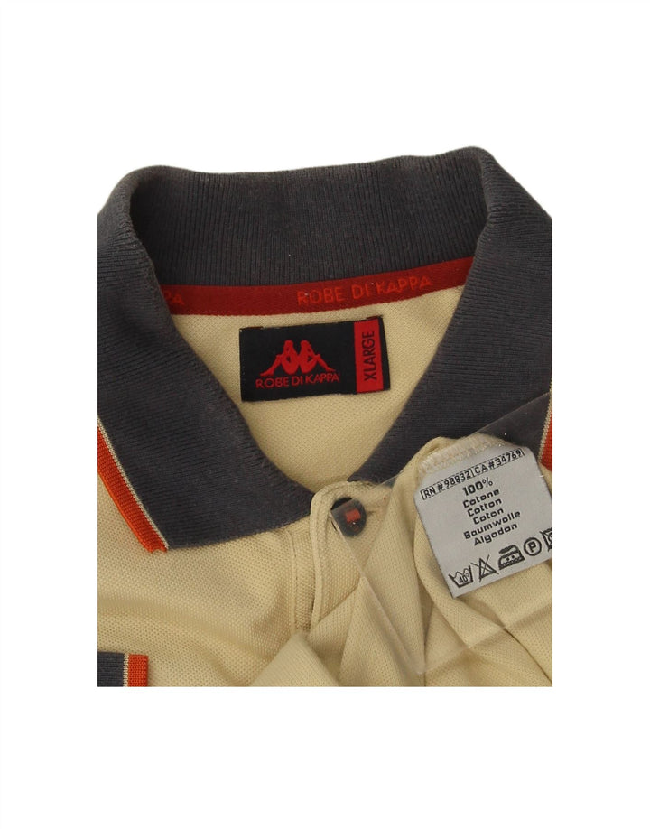 Camisa polo masculina KAPPA XL bege colorblock algodão