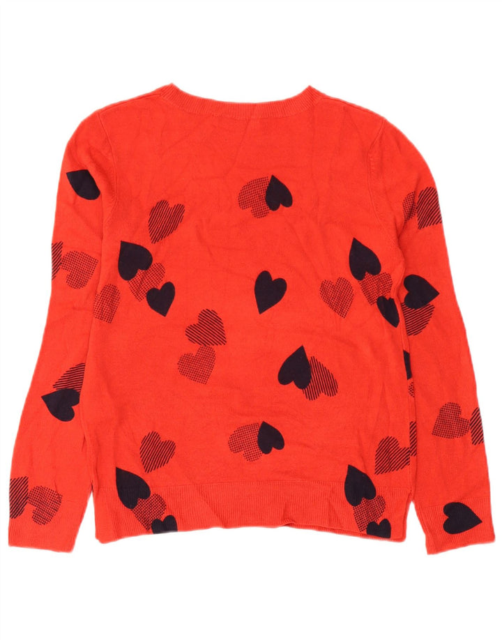 Suéter feminino Marks & Spencer com gola canoa Reino Unido 10 pequeno laranja