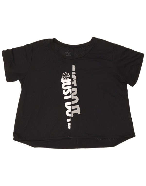 Camiseta Nike Feminina Dri Fit Oversized Graphic Top UK 20 2XL Preto Poliéster