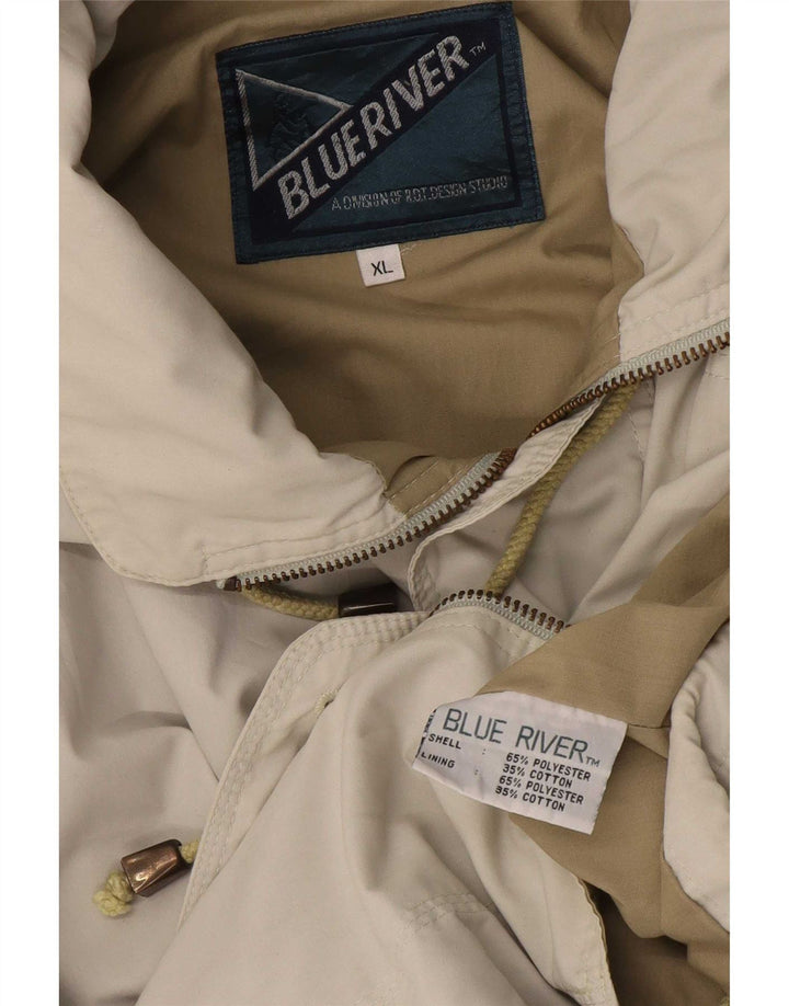 Jaqueta utilitária masculina vintage UK 42 XL algodão bege