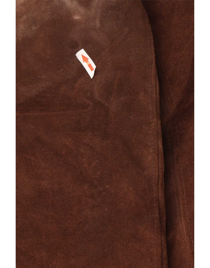 Jaqueta de camurça masculina das Forças Aéreas do Pacífico IT 54 2XL couro marrom