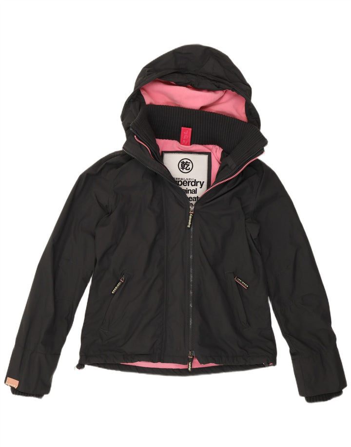 Jaqueta corta-vento feminina Superdry com capuz e blusão UK 14 cinza médio