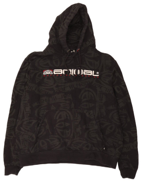 Animal feminino gráfico moletom com capuz UK 18 XL algodão preto