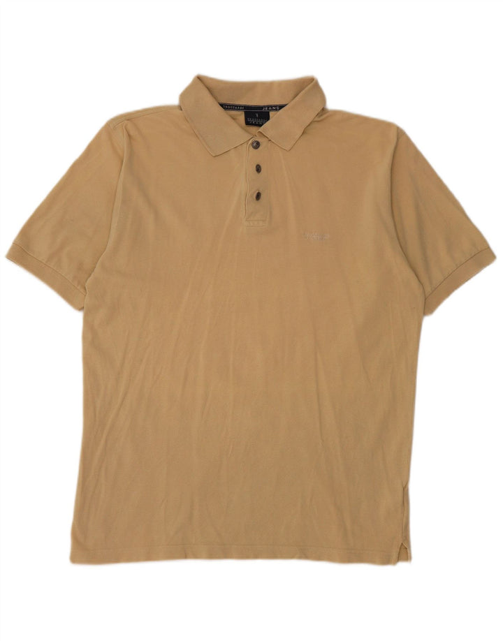 Camisa polo masculina TRUSSARDI JEANS algodão bege médio