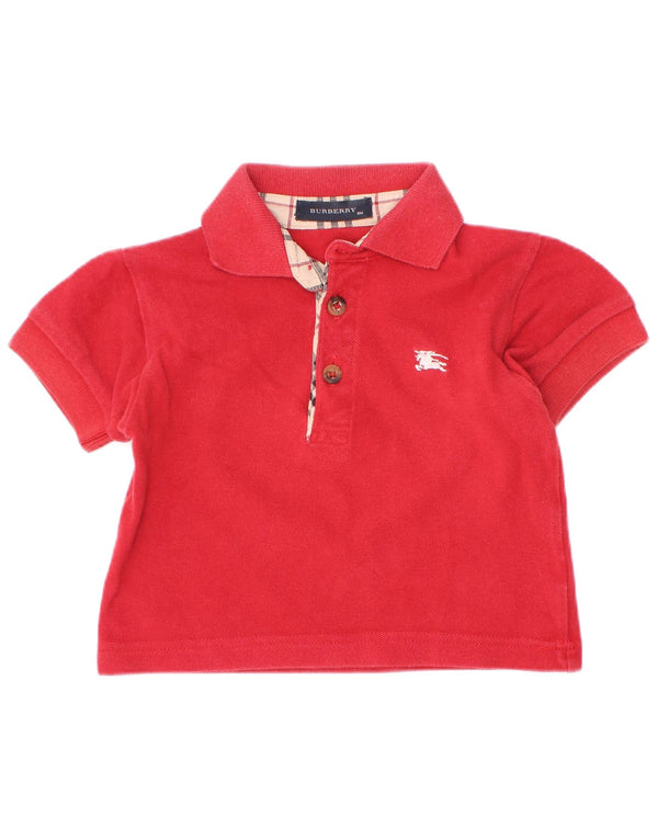 Camisa polo Burberry Baby Boys 6-9 meses algodão vermelho