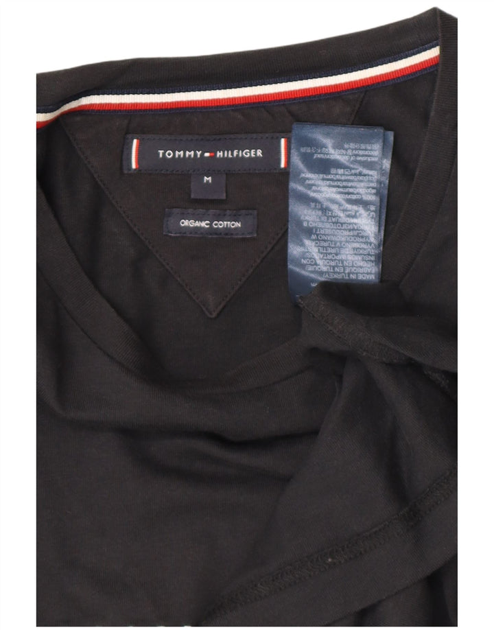 Tommy Hilfiger Camiseta masculina gráfica Top médio algodão preto