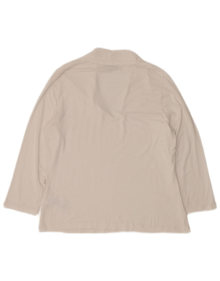Top feminino HOBBS de manga comprida UK 14 grande viscose branca