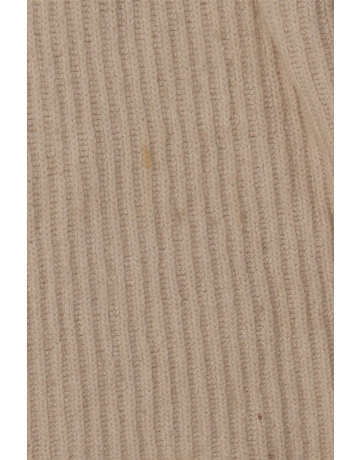 Suéter cardigã feminino grande Massimo Dutti Reino Unido 10 lã bege pequena