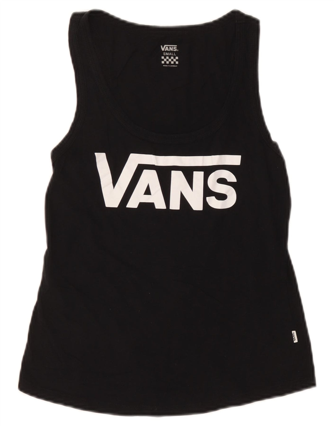 Vans Womens Graphic Vest Top UK 10 Pequeno Preto